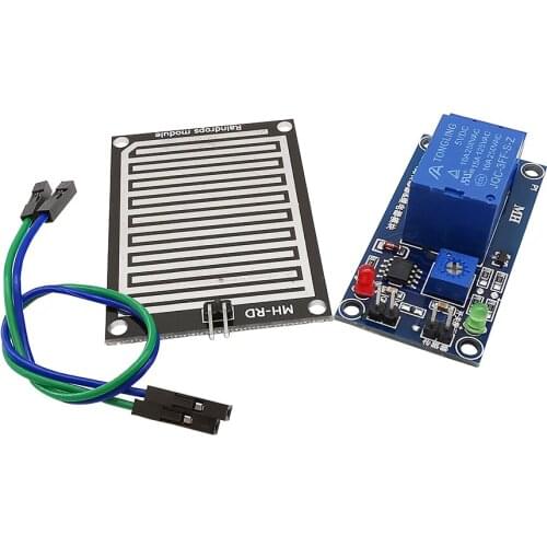 1Pcs Rain Water Sensor Relay Module Set DC 5V 12V One Channel Sensor Relais Raindrops Detection Module for Arduino Robot Kit
