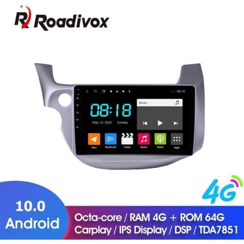 10.1" Android 10.0 RAM 4G ROM 64G for Honda FIT LHD 2007-2013 Car Dvd Gps Navigation Radio Multimedia Player Stereo Head Unit