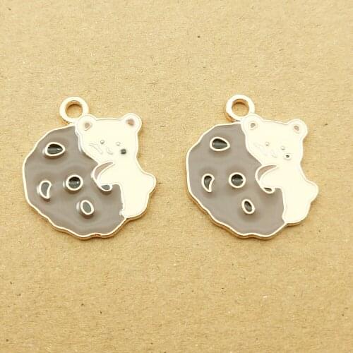 10pcs 20x21mm enamel bear charm for jewelry making and crafting fashion earring pendant bracelet necklace charms