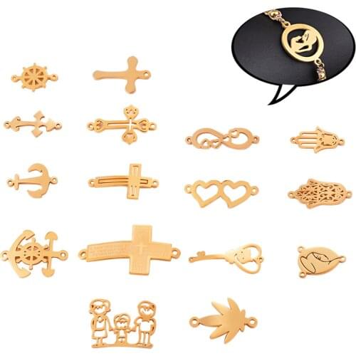 3Pcs/lot Stainless Steel Pendants Metal Charms Bracelets Connectors DIY For Jewelry Making Accessory Finding Not Turn Off