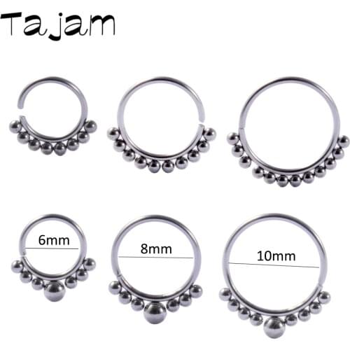 3PCS Surgical Steel Nose Piercing Ear Cartilage Bendable Hoop with Beads Nostril Septum Ring Tiny Earring Piercing Jewelry 20G