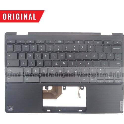 98% New Original Top Cover Upper Case for Lenovo 300e Chromebook 2nd Gen MTK Palmrest with Keyboard 5CB0T95165 Black US