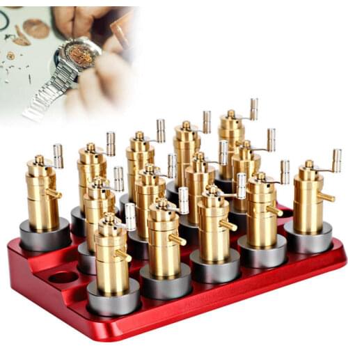 Aluminum Alloy Watch Mainspring Winding Winder Accessory Watch Repair Tools for 3135 2836 8200 Movement Red Base for Watchmakers