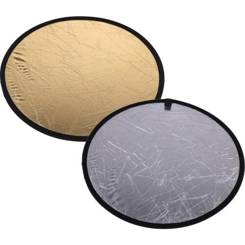 Andoer 24" 60cm Portable Collapsible Disc Light Reflector Photography Reflector 2-in-1 for Portrait Photography Live Streaming