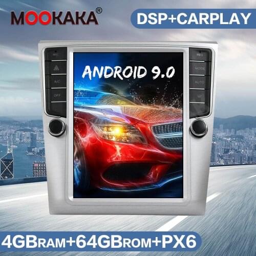 DSP Tesla Style Android 9.0 4+64GB Car Radio GPS Navigation for VW Volkswagen Magotan 2012-2015 Audio Player Auto Stereo Carplay