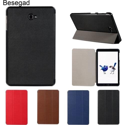 Besegad Mini Ultra Thin Foldable Smart Cover Case Skin Shell Stand Holder for Samsung Galaxy Tab A T580 T585 T 580 T 585 Gadgets