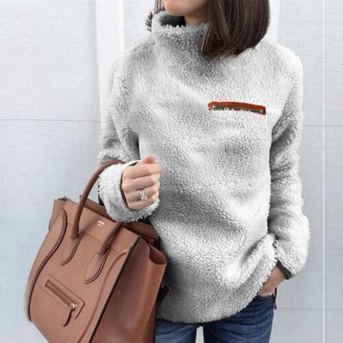 Fleece Hoodie Sweatshirts For Women Autumn Turtleneck Long Sleeve Pullover Coats Female Plush Warm Tunic Clothing Plus Size 5XL