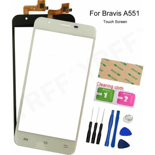 Front Glass Panel Lens Sensor For Bravis A551 Touch Screen Digitizer Assembly Parts Free Shipping