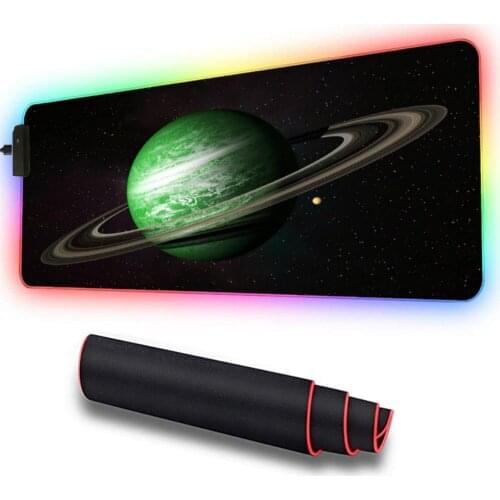 XGZ Gaming Mouse Pad The Moon on The RGB Starry Sky Large Gaming Mouse Pad Luminous LED Computer Keyboard USB Interface Desks