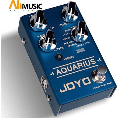 JOYO R-07 AQUARIUS Delay + LOOPER Multi Guitar Effect Pedal, Multieffects Pedal, with 8 Digital Delay Effects