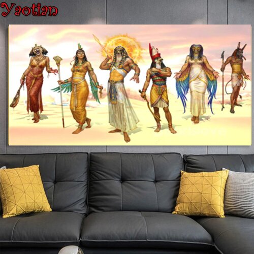 Ancient Egyptian Gods 5d pictures,3d diamond painting Custom Photo puzzle diamond,Diamond painting with square rhinestones Art