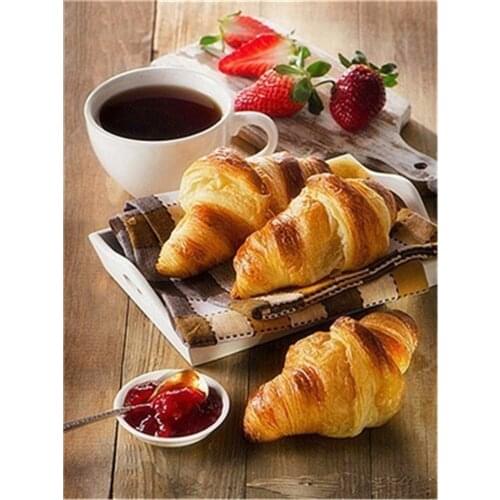 Coffee Cup Flowers Kitchen DIY Cross Stitch 11CT Embroidery Kits Needlework Craft Set Printed Canvas Cotton Thread Room