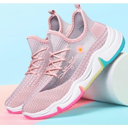 Women Flat Shoes 2021 Fashion Mesh Breathable Flat Shoes Women Rainbow Sole Design Sneakers Women Casual Shoes Zapatos De Mujer