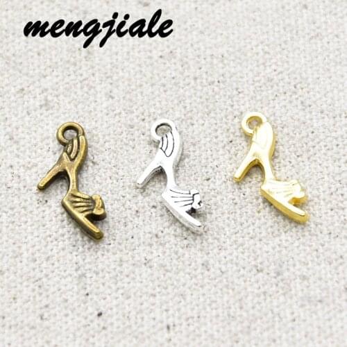 24pcs Hot Sell Metal Vintage High-heeled Shoes Charms Pendant Fit Jewelry Makings DIY Handmade Craft