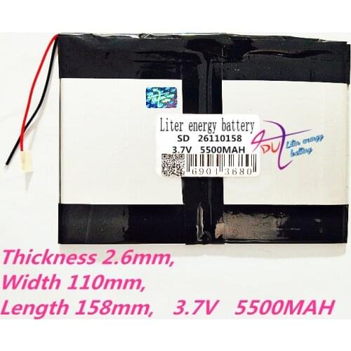 26110158 3.7V 5500MAH lithium polymer battery 25110160 and 9 inches tablet batteries large volume thin Rechargeable battery