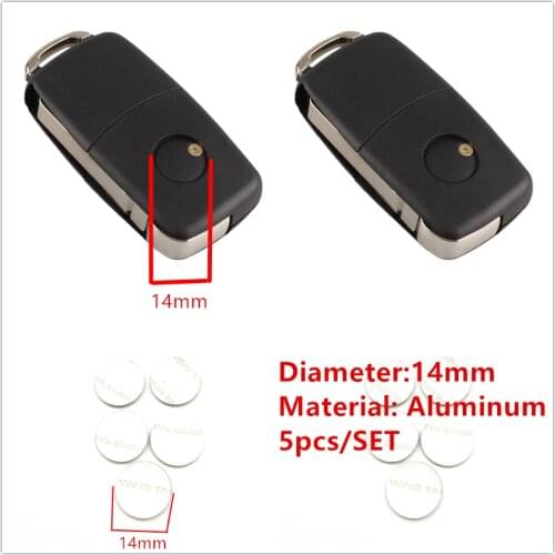 5pcs Metal 14mm Car Key Sticker Emblem Logo For Audi Seat Skoda Jeep Ford Toyota VW Peugeot Buick Kia Hyundai Peugeot Fiat