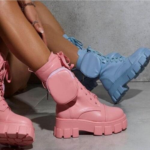2021 new Martin boots British style platform boots thick-soled flat boots large size womens shoes fashion Motorcycle boots