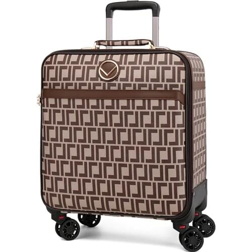2020 New Women vintage pu leather rolling luggage fashion trolley suitcase Men luxury trolley travel bag high quality carry-ons
