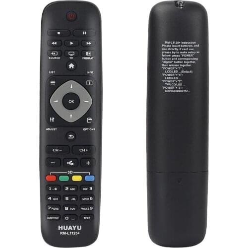New Remote Control for Philips LCD TV RM-L1125 URMT39JHG003 YKF340-001 RC2031 RC1904 RC0770 RC7502 SAA3010 RC4422/01 huayu