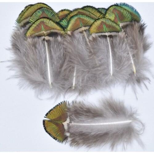 Natural Gold Peacock Feathers 3-7CM 1-3" Pheasant Feathers for Crafts Decoration Plumas Carnaval Pluma Feather Top Jewelry DIY