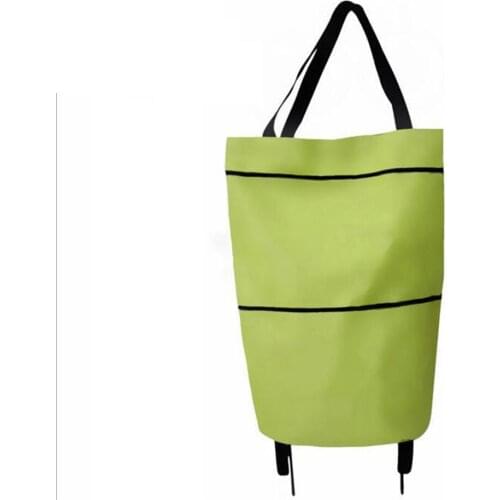 Portable Shopping Cart Organizer Grocery Bags Shopping Trolley Bag Folable Tote Bag With Wheels Rolling Grocery