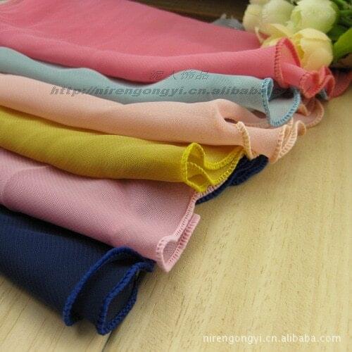 Chiffon Falbala Fabric 20*100cm/15*100cm Solid Color Volie Ribbon DIY Hair bowknot accessories material Satin Riband 5pcs/Lot