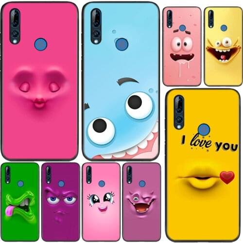 3D Funny Face Silicone Cover For Huawei Honor 9X 9N 9 lite 8S 8C 8X Play 8A 8 V9 3E 7A 7C Pro Prime Phone Case