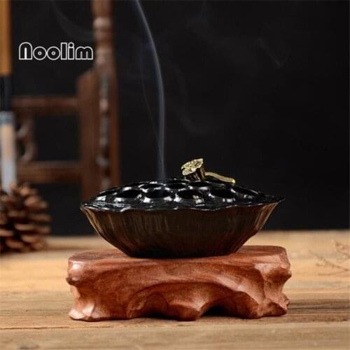 Creative Copper Alloy Lotus Incense Burner Home Office Yoga Tea House Decor Zen Buddhist Crafts Ornaments Censer Holder