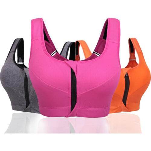 Professional Level 4 Stretch Sports Bras Shockproof Fixed Quick-drying Underwear Vest Women Running Gym Zipper Adjustable Strap