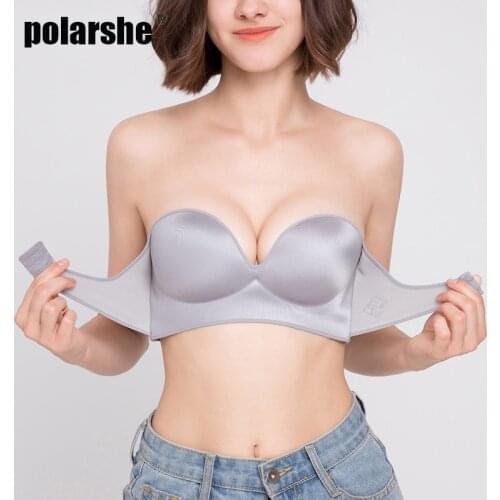Sexy Strapless Bra Push Up Lingerie Seamless Invisible Bras Half Cup Brassiere Seamless Bralette Women Dress Wedding Underwear