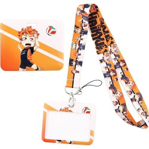 1pcs ZF2990 Anime Volleyball Boy Personality Card Holder ID Holder Bus Card Holder Staff Card Lanyard For Keys Phone Hang Rope