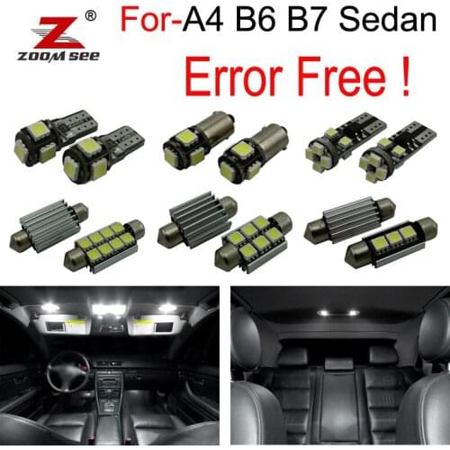 20pc x Canbus LED door lamp + LED interior dome map light Kit for Audi A4 S4 RS4 B6 B7 Sedan Saloon ONLY (2002-2008)