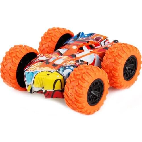 2020 Inertia Double Side Pull Back Cars Friction Powered Vehicles Stunt Graffiti Car Off Road Model Toy Car for Kids