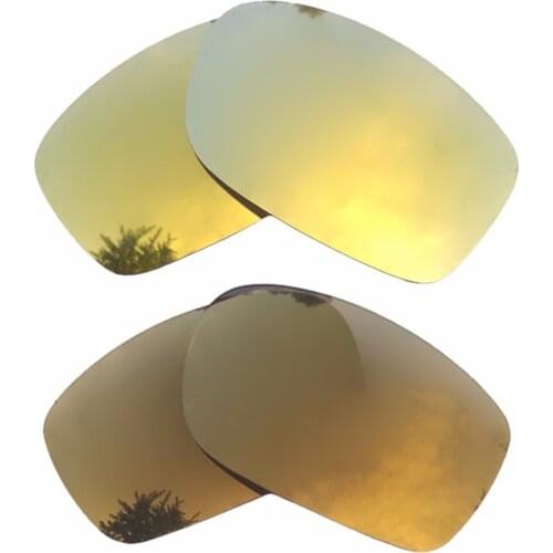 24K Gold Mirrored & Bronze Gold Mirrored Polarized Replacement Lenses for Fives Squared Frame 100% UVA & UVB