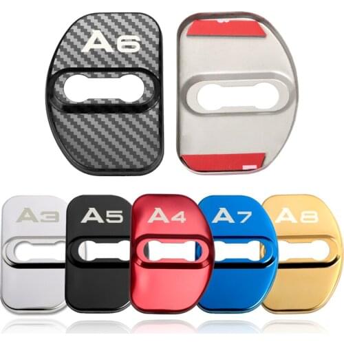 4pcs Auto Stainless steel Door Protection Lock Cover for Audi A1 A3 A4 A5 A6 A7 A8 Q3 Q5 Q7 S8 TT car styling