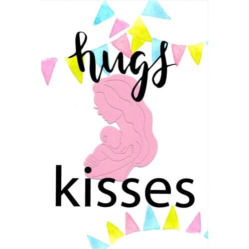 8.4*5.7CM Cutting Dies Mother Hugs Child Metal Crafts Paper Die-Cutting /DIY Embossing Easter New Year