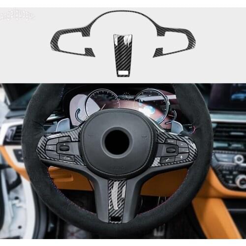 ABS Carbon Fiber For BMW X3 G01 2018 up 5 series G30 M Sport Car Steering Wheel Upgrade Frame Cover Button Decoration Sticker