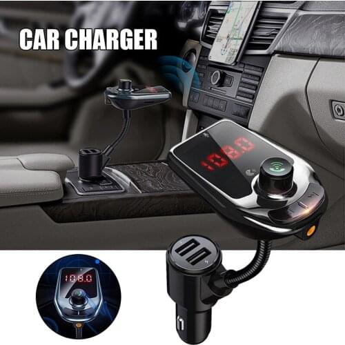 Car Charger Adapter Dual Port 2.1A USB Quick Charge TF Card Reading Car Charger Adapter Compatible with Various Kinds Phone