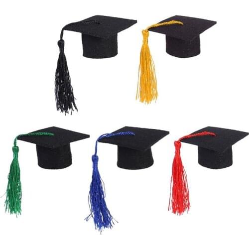 5 Pcs Wine Bottle Toppers Decorative Mini Dr Graduated Bachelor Hat Tassel Cap for Wine Bottle Decor