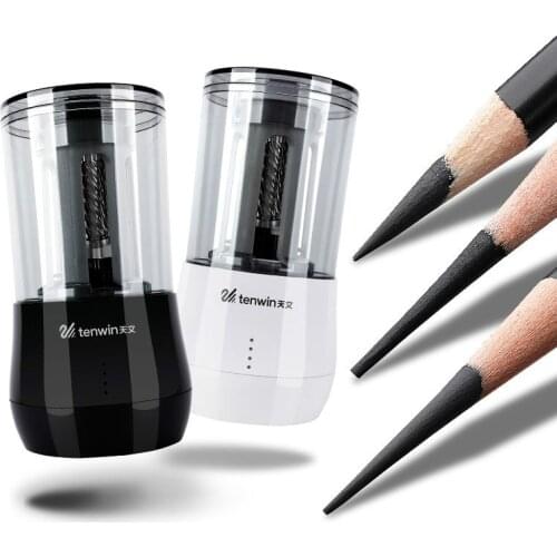 Double hole electric pencil sharpener sketch drawing long pencil tip automatic pencil sharpener charging