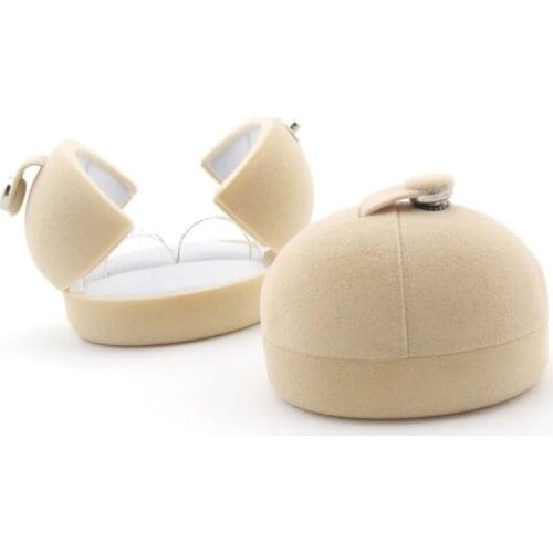 HOSENG Pure Wedding Ring Flannel Box Simple Double Door Velvet Jewelry Case HS_392