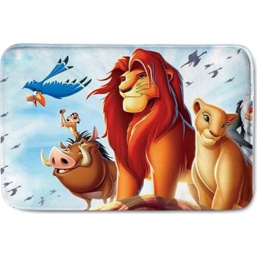 Flannel Anti-slip Door Mats Cartoon Lion Print Kids Bedroom Entrance Doormats Washable Kitchen Floor Mat Carpet Bathroom Mats