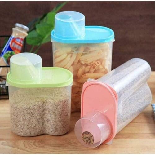 70% Dropshipping!!1.9/2.5L Transparent Food Grain Dispenser Storage Box Case Sealing Can Container