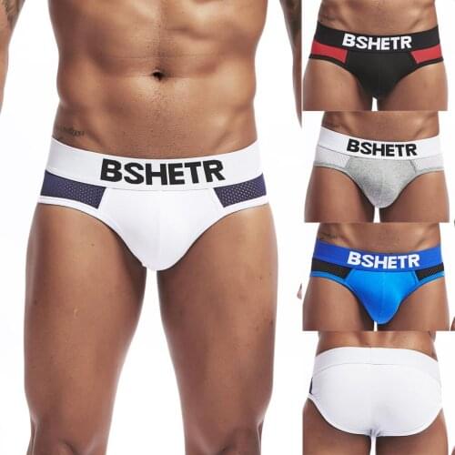 Mens Sexy Breathable Briefs Low Waist Underwear Pure Cotton Underpants Hot selling briefs mens underwear cotton thong