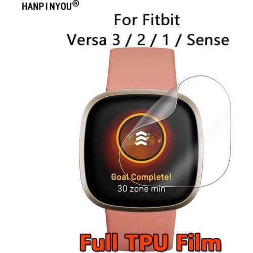 10Pcs For Fitbit Versa 3 2 Sense Sports Smart Watch Clear Full Cover Soft TPU Hydrogel Film Screen Protector -Not Tempered Glass