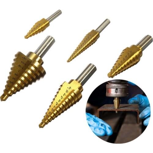 Step Drill Set 6 Pieces/set of Titanium Hss Cobalt Drill Bit Material High Speed Steel Metal Hole Drill + Center Punch Drill Bit