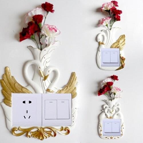 Switch Wall Sticker Protective Cover Creative European Plug - Paste Resin Living Room Double Open Creative Dust Cover