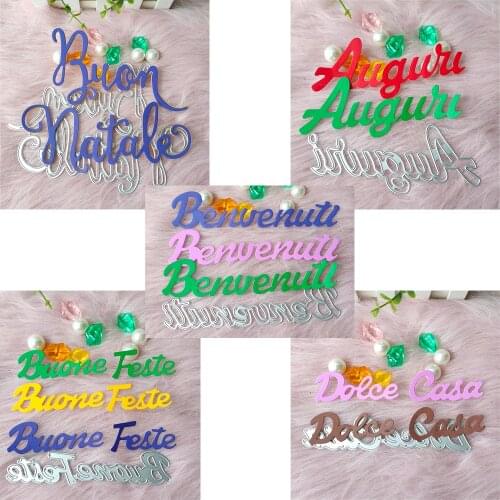New Italian word Metal Cutting Dies Decorative DIY Scrapbooking Steel Craft Die Cut Embossing Paper Cards Stencils