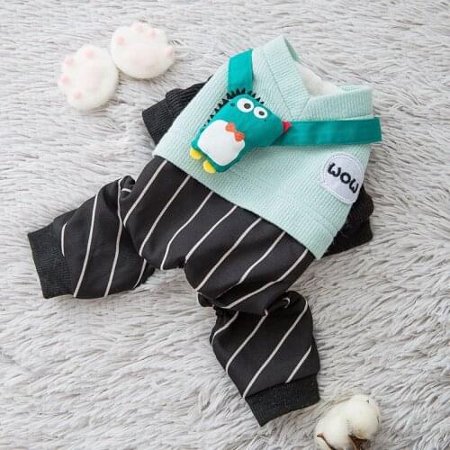 Dog Clothes Winter Dinosaur Puppy Dog Autumn and Winter Clothes Thick Four-legged Clothes Teddy Bichon Schnauzer Cat Clothes