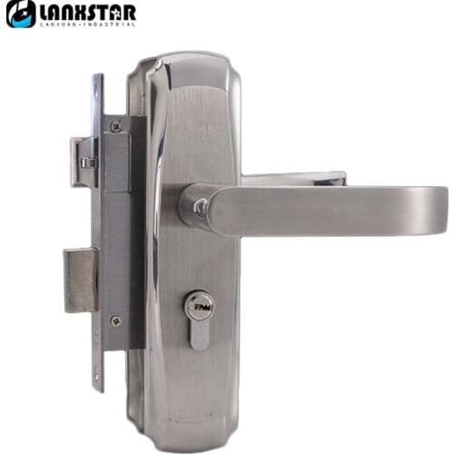 Genuine 304 Stainless Steel Interior Handle Door Lock 50 Series Wood-door European Style Anti Insert Handles Lock